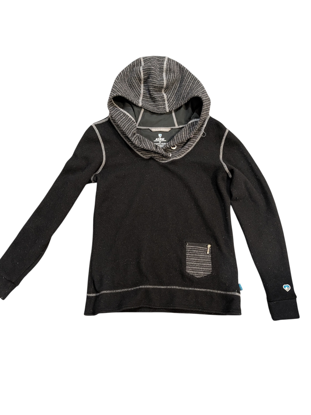 KÜHL Chianti Wool Fleece women’s hooded pullover Medium Black Hiking